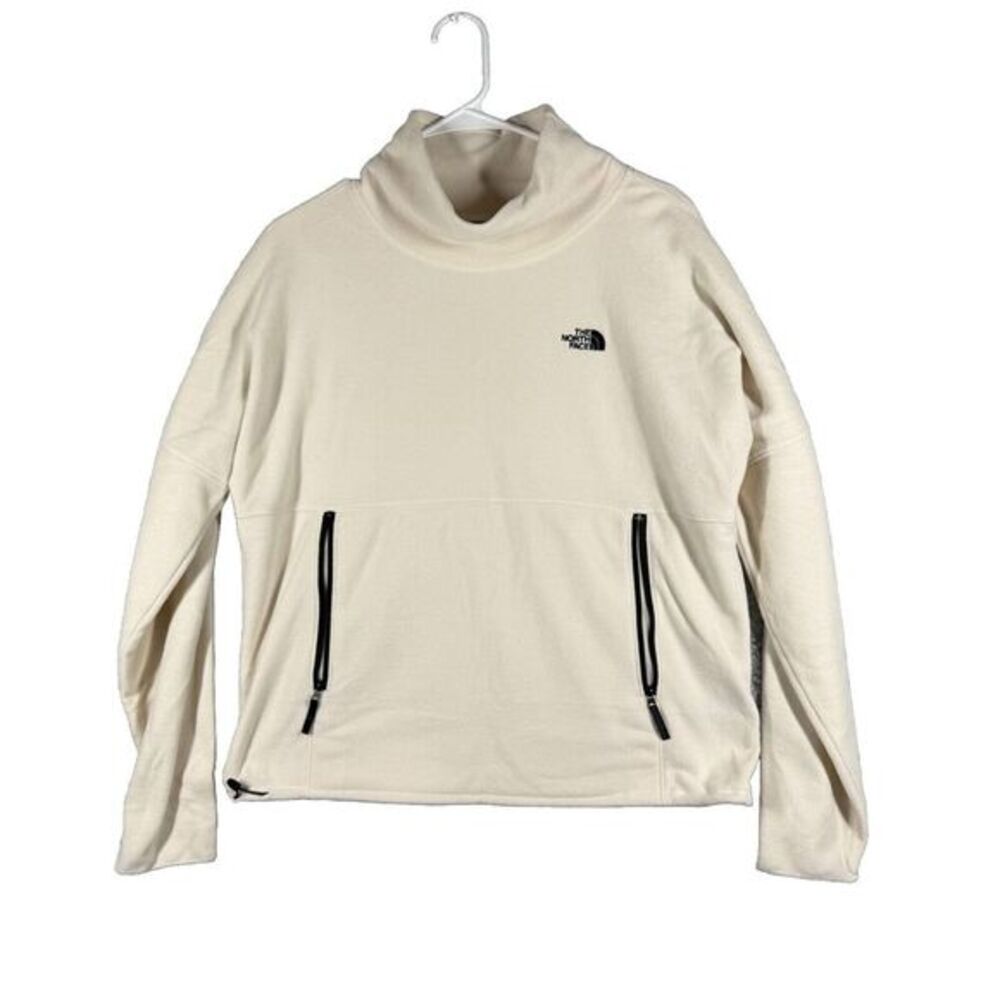 The North Face Sweater Womens Medium White Pullover Polyester‎ Fleece Cowl Neck